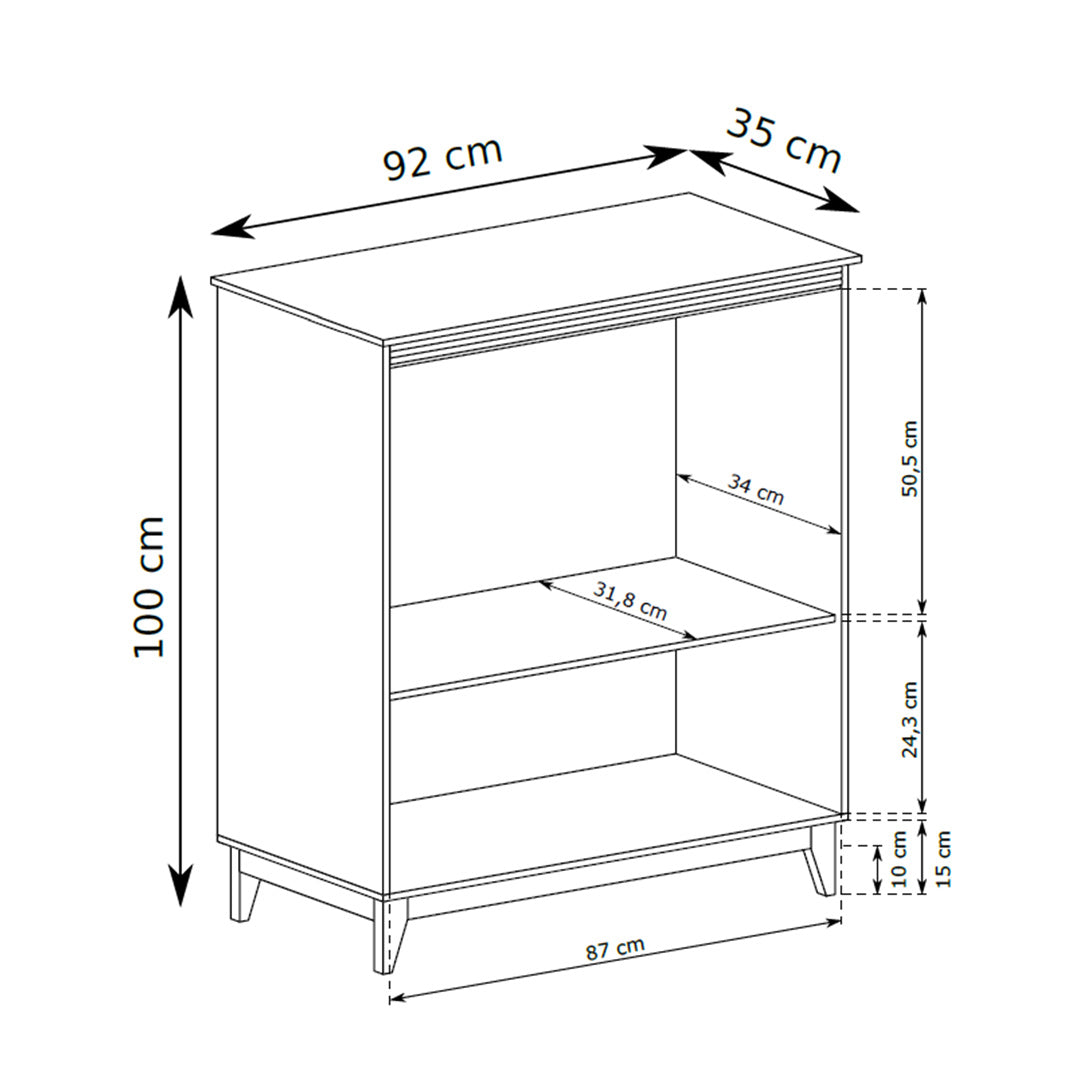 Komoda Serena 92x100 do przedpokoju w stylu klasycznym – rysunek z wymiarami