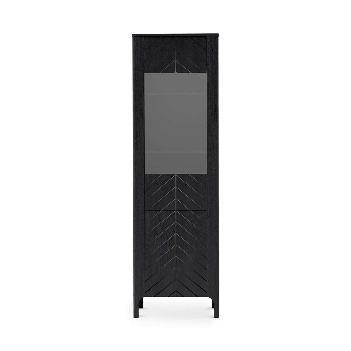 Haute vitrine EKLIPSO 60x197 avec vitrage au style moderne - couleur noire | Pillovely