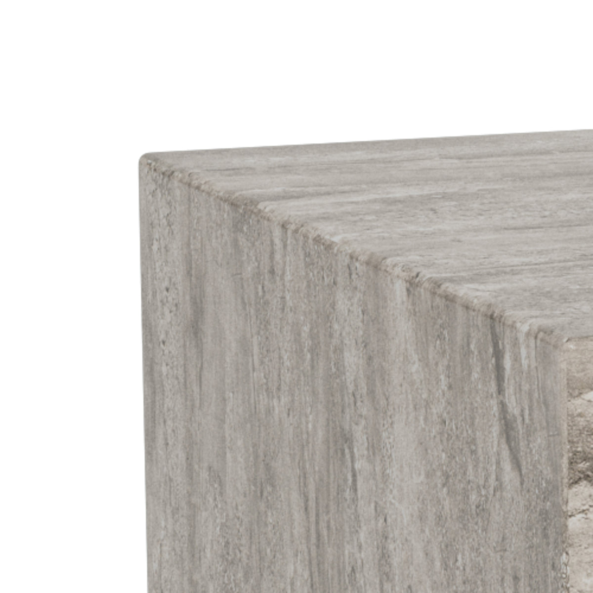 Ensemble de 2 tables basses à effet pierre au style moderne - modèle Segmento - gros plan sur les détails et la texture