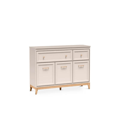 Komoda Serena 136x100 z szufladami i szafkami w stylu modern classic – widok pod kątem | Pillovely