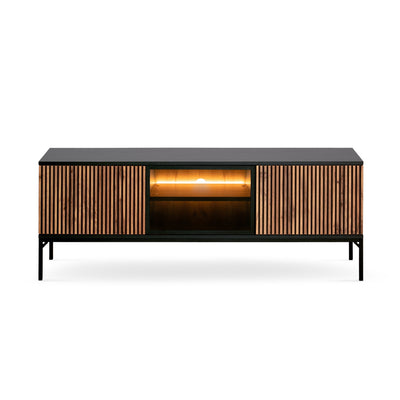 Szafka RTV Lampy pod telewizor 154x56 w stylu nowoczesnym – widok z przodu