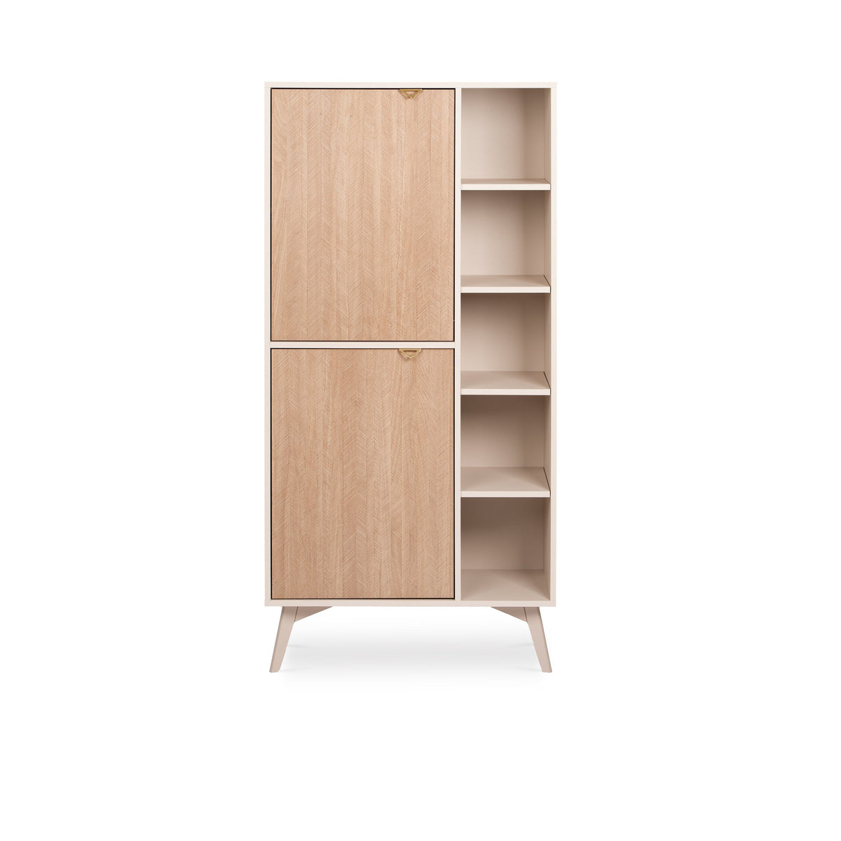 Mandala Bookcase 80x160 with Shelves and Cabinets, Japandi Style – photo 4