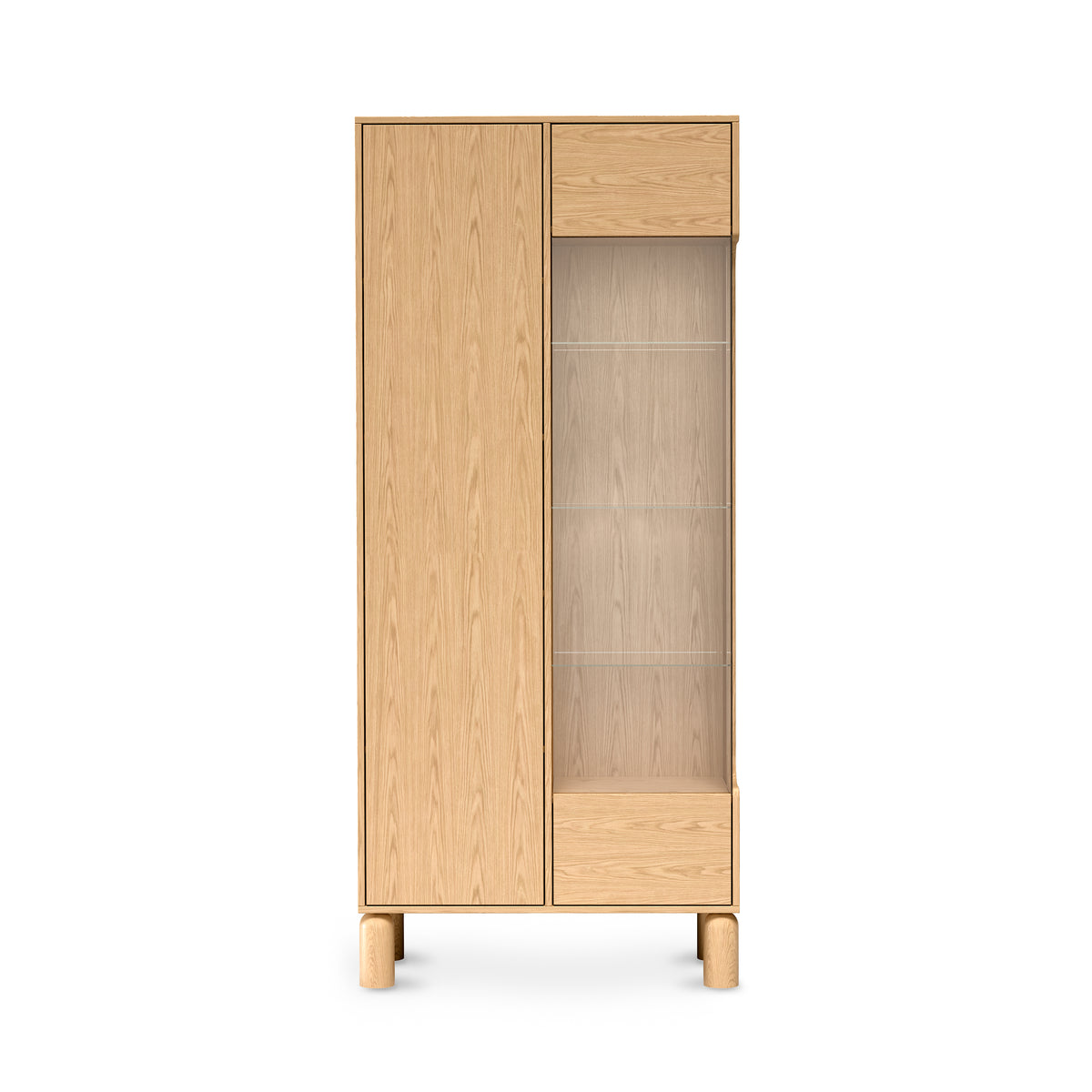 Haute vitrine 89x197 avec vitrage de style scandinave | FJORD Non