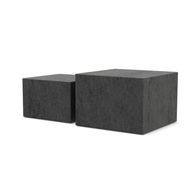 Quadrato Set of Two Coffee Tables, Modern Organic Style – Dark Stone
