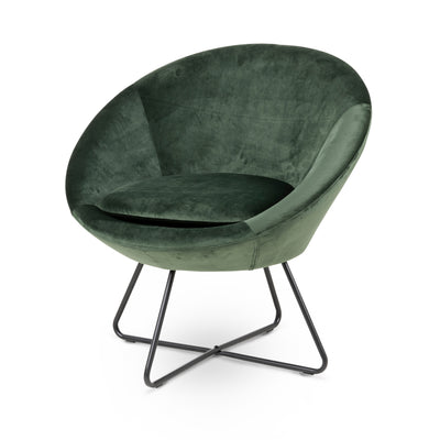Otulo Armchair with Contoured Backrest, Modern Style – Bottle Green