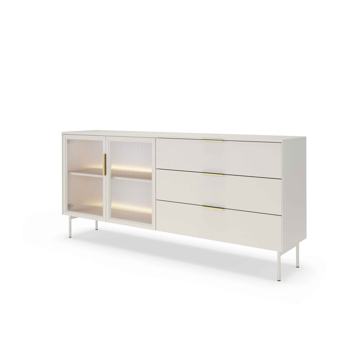 Lummer Sideboard with Doors and Drawers 181x83, Modern Style – Cashmere