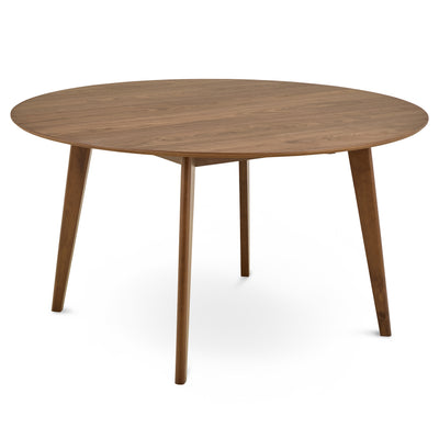 Krel Round Dining Table 140x76 cm, Scandinavian Style – Walnut Brown