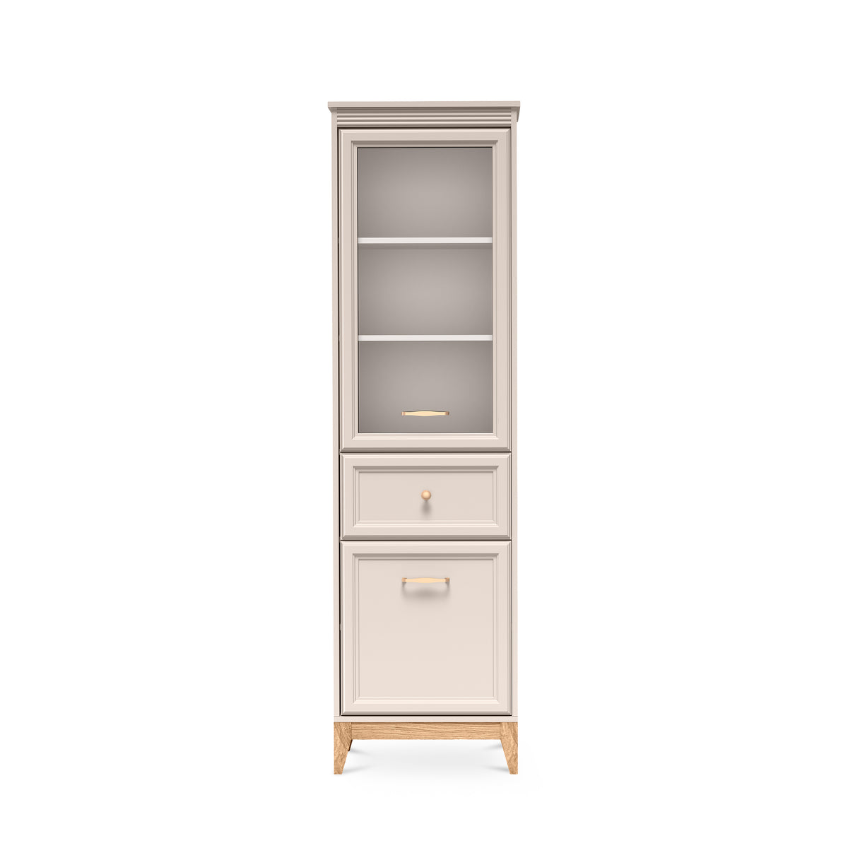 Serena Display Cabinet 55x193 with Glass Front, Modern Classic Style – front view