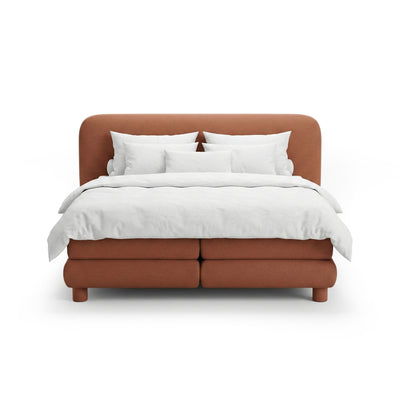 Lit continental avec tête de lit arrondie de style modern organic | Portela