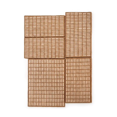 Tapis de salon Shorin avec un motif géométrique inspiré du style japandi - vue de face | Pillovely