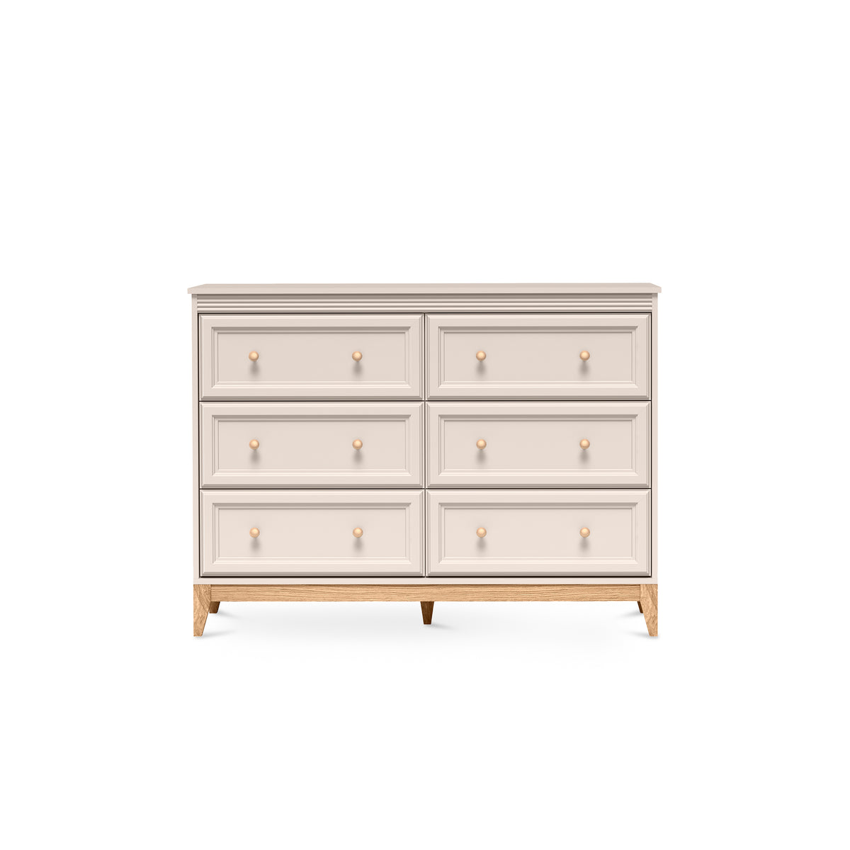 Serena Chest of Drawers 136x100 with 6 Drawers, Modern Classic Style – front view