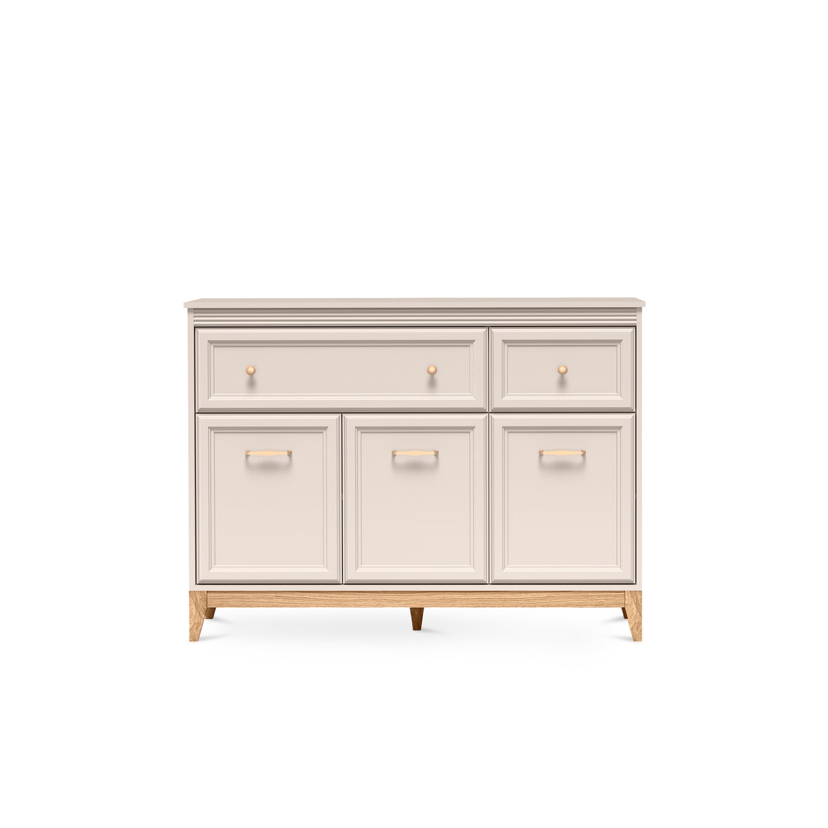 Komoda Serena 136x100 z szufladami i szafkami w stylu modern classic – widok z przodu