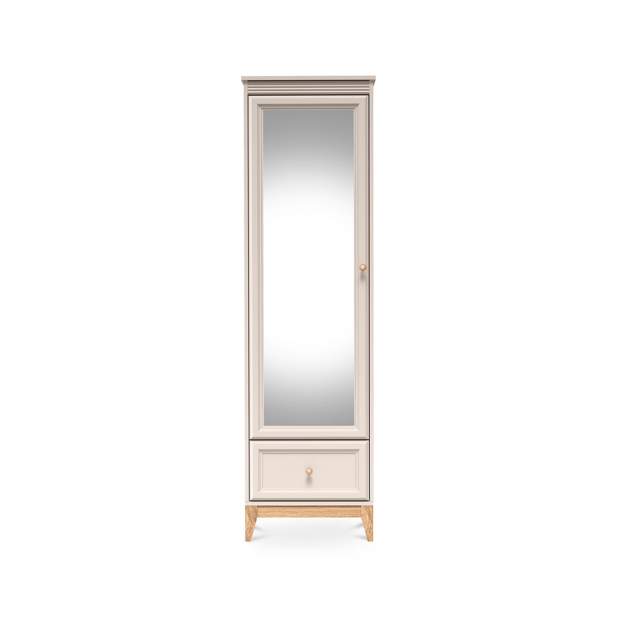 Armoire étroite Serena avec miroir 55x193 pour entrée, style classique moderne - vue de face