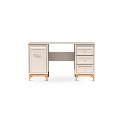 Biurko Serena 138x78 z 3 szufladami w stylu modern classic – widok z przodu