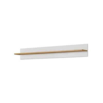 Półka Armelia ścienna do salonu i sypialni 138x20 cm w stylu nowoczesnym – wisząca, minimalistyczna – widok pod kątem | Pillovely