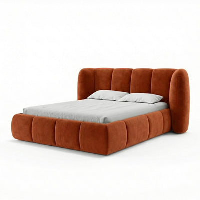 Łóżko tapicerowane Ventara 140x200, 160x200 i 180x200 pikowane z pojemnikiem w stylu soft modern – widok pod kątem | Pillovely