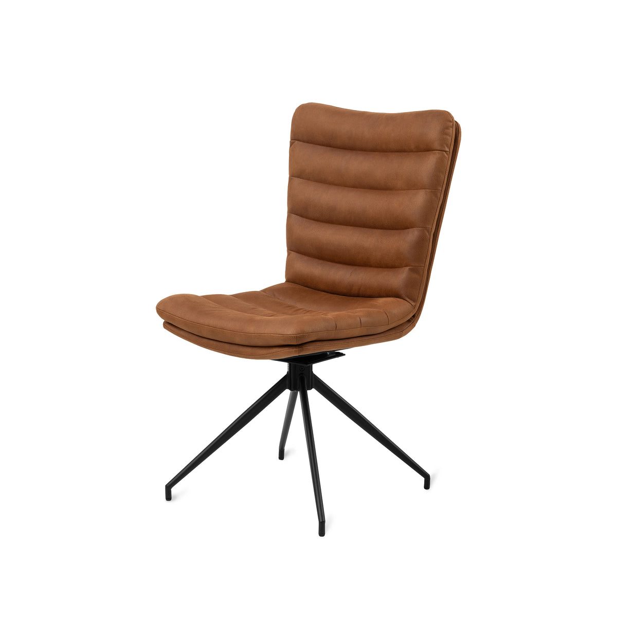 Ondris Set of Two Swivel Chairs, Modern Style – Caramel Brown