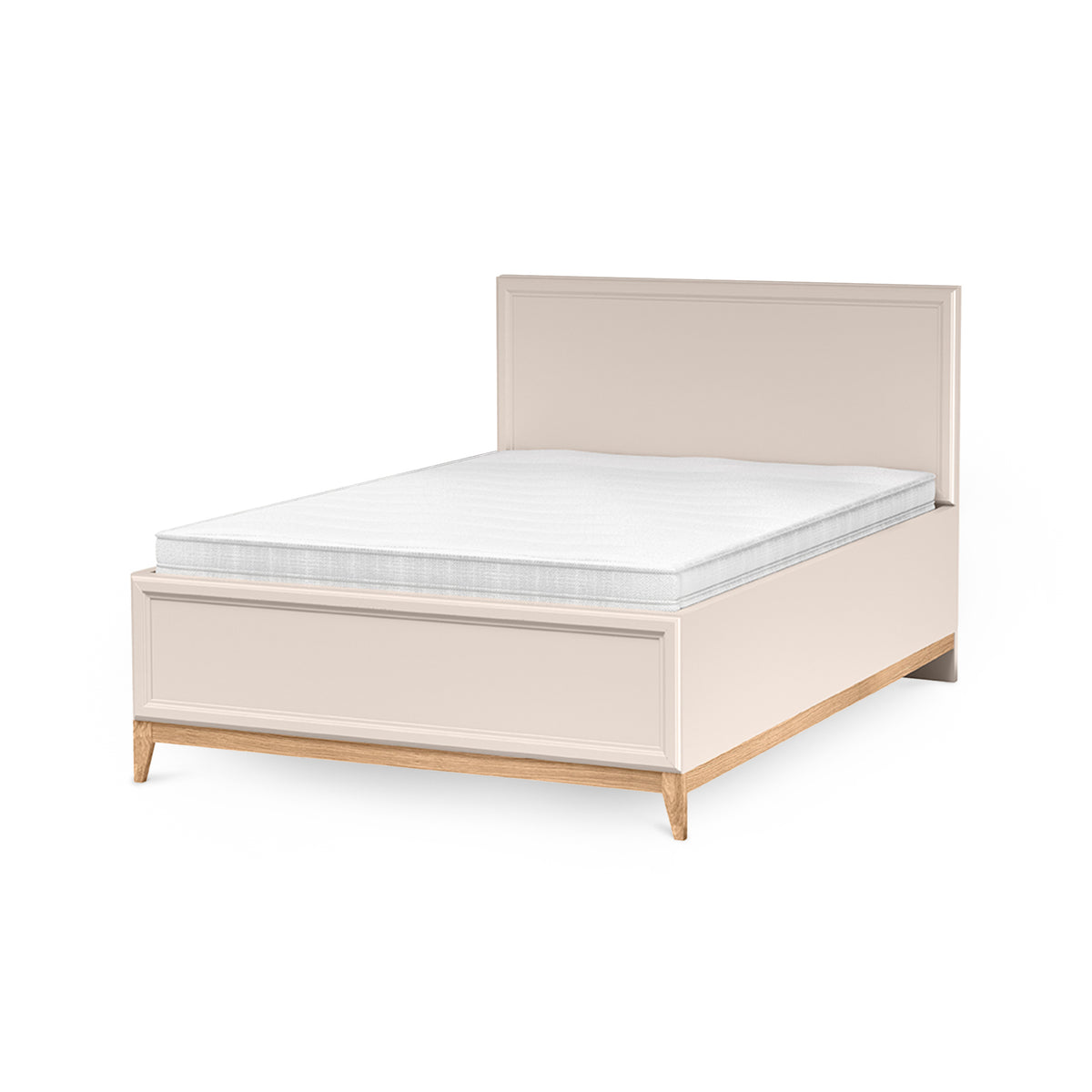 Serena Ottoman Bed with Storage and Decorative Headboard 140x200 and 160x200, Modern Classic Style – angled view | Pillovely
