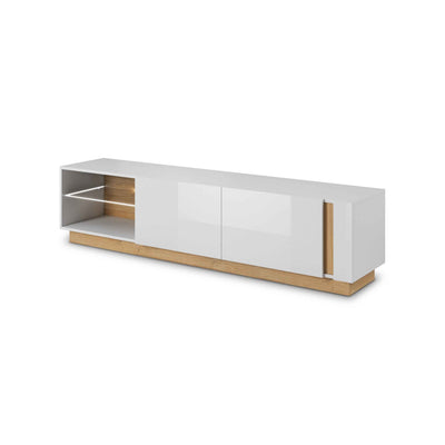 Szafka RTV pod telewizor Armelia 188x46 w stylu glamour – widok pod kątem | Pillovely