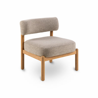 Fauteuil de détente Shepy avec revêtement bouclé de style moderne - vue en angle | Pillovely
