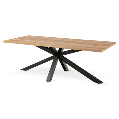 Stół Oryss Oak do jadalni 220x76 w stylu industrialnym – widok pod kątem | Pillovely