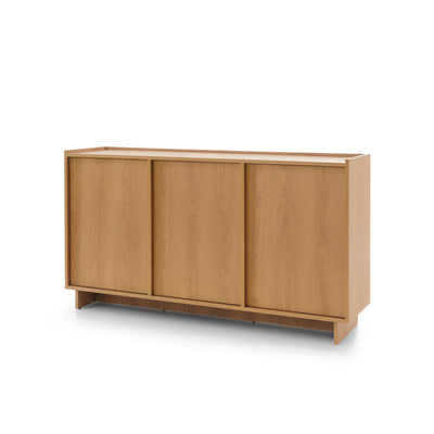 Komoda Kiyro z półkami 147x82 w stylu japandi – widok pod kątem | Pillovely