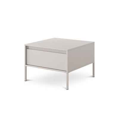 Stolik kawowy do salonu Senra 68x48 z szufladą w stylu minimalistycznym – widok pod kątem | Pillovely