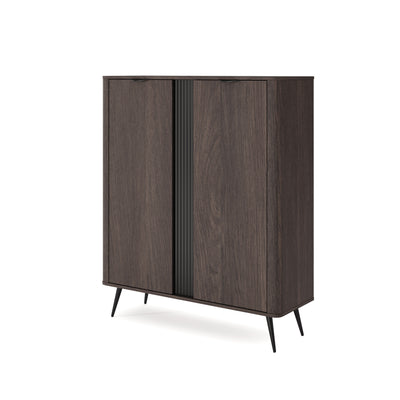 Komoda wysoka 2-drzwiowa 113x134 w stylu soft loft | Velia