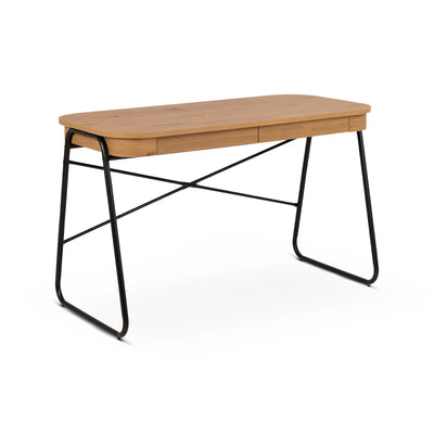 Bureau Astel 120x60 avec deux tiroirs de style moderne - vue en angle | Pillovely