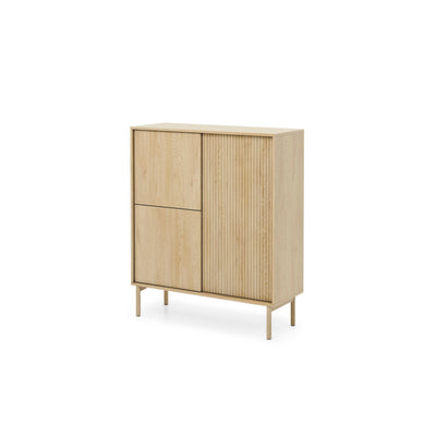 Komoda Viola 3-drzwiowa 104x122 w stylu japandi – widok pod kątem | Pillovely