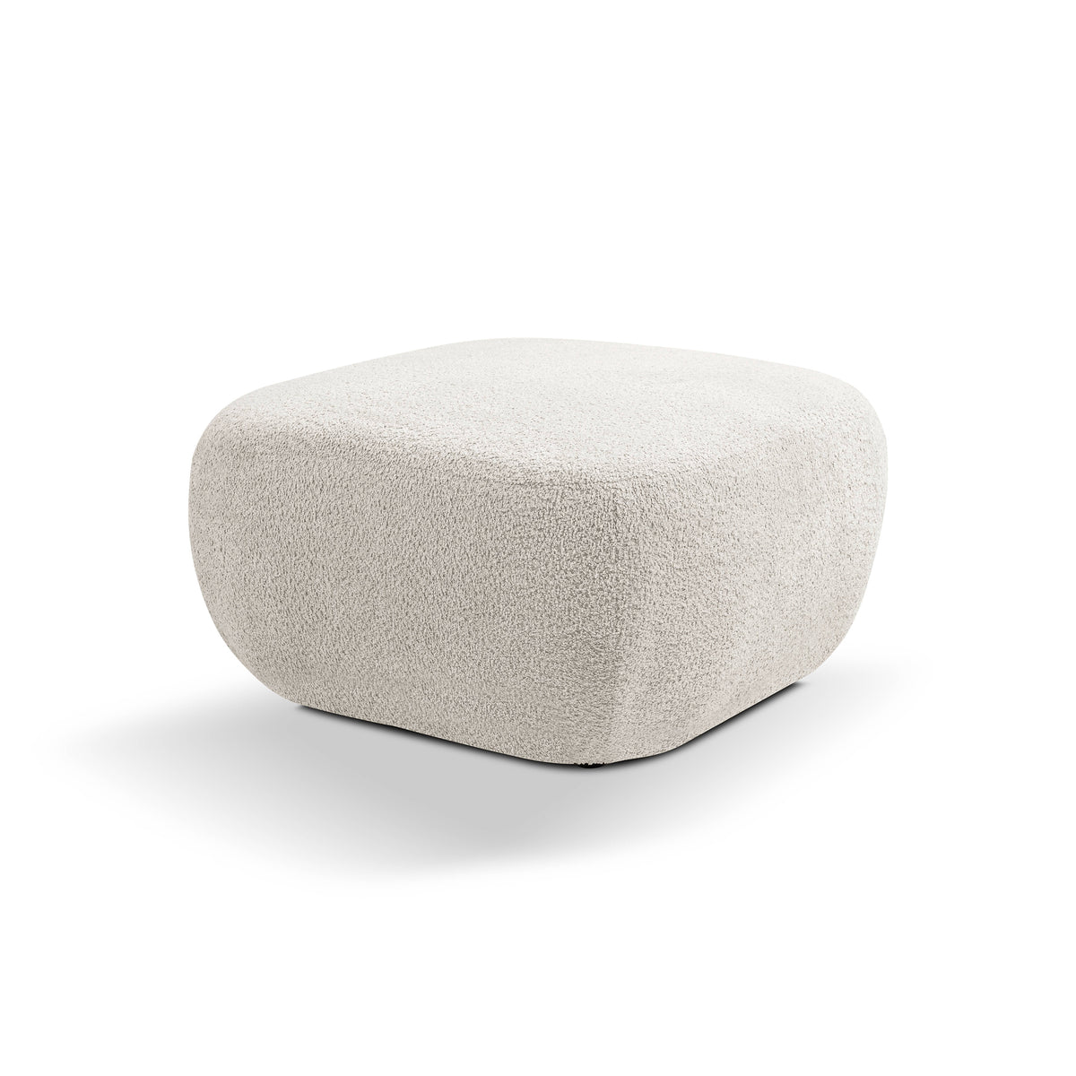 Olemo Pouffe in Organic Modern Style 75×39 cm, Abriamo Fabric – angled view | Pillovely