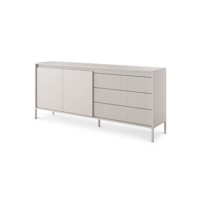 Komoda Senra z drzwiami i szufladami 187x81 w stylu japandi – widok pod kątem | Pillovely