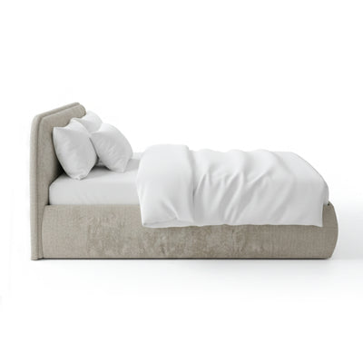 Eterial Upholstered Ottoman Bed with Storage, Soft Modern Style – side view