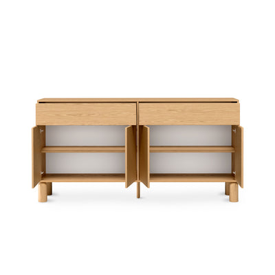 Commode Fjord à 4 portes 180x92 de style scandinave - avec façades ouvertes