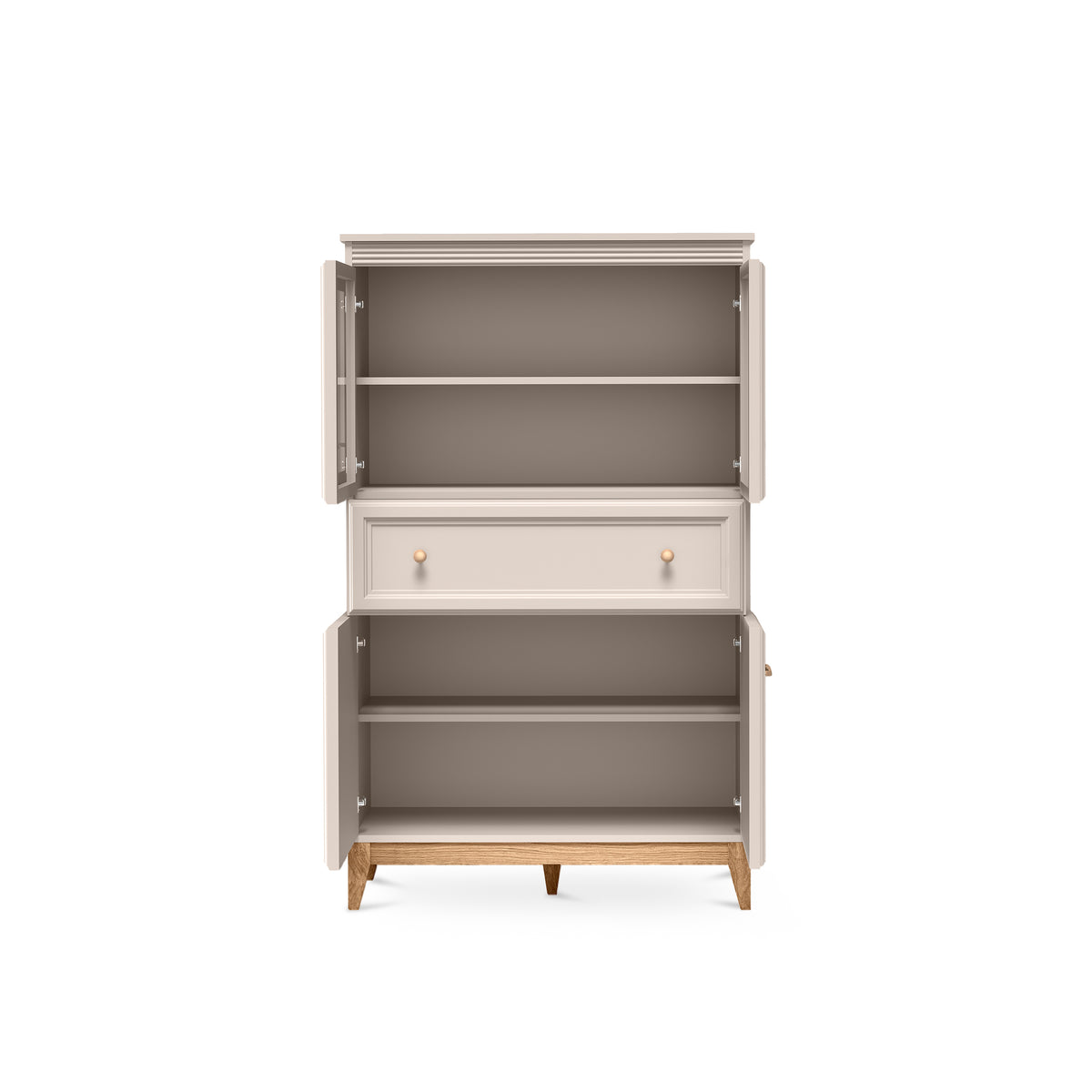 Witryna Serena 92x151 przeszklona w stylu modern classic – z otwartymi frontami