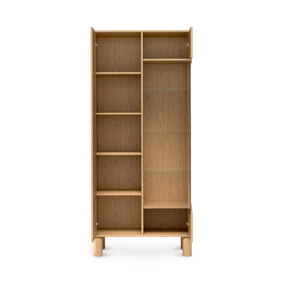 Vitrine haute Fjord 89x197 avec vitrage de style scandinave – avec façades ouvertes