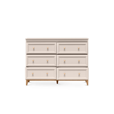 Serena Chest of Drawers 136x100 with 6 Drawers, Modern Classic Style – with doors open