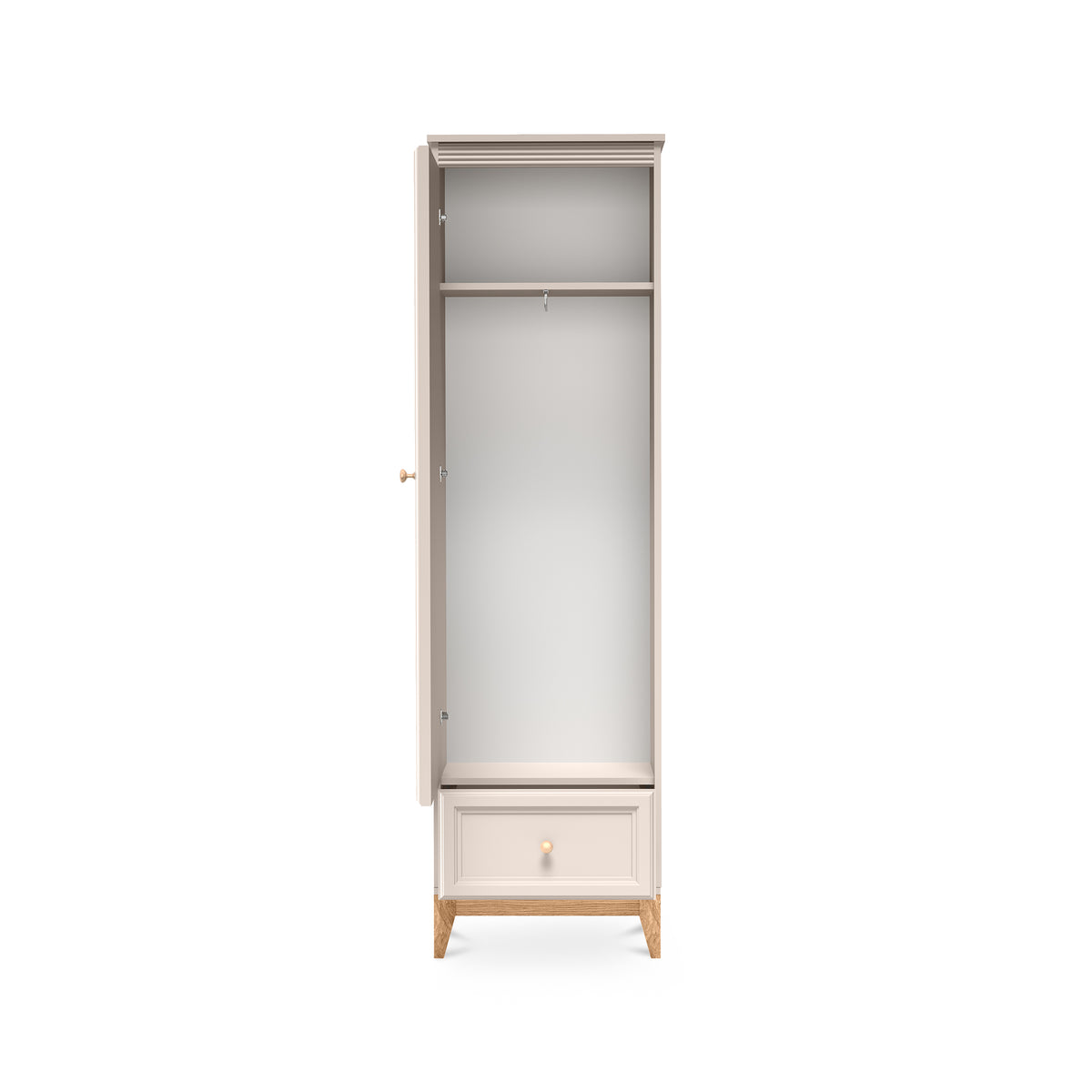 Armoire étroite Serena avec miroir 55x193 pour une entrée de style modern classic - avec façades ouvertes
