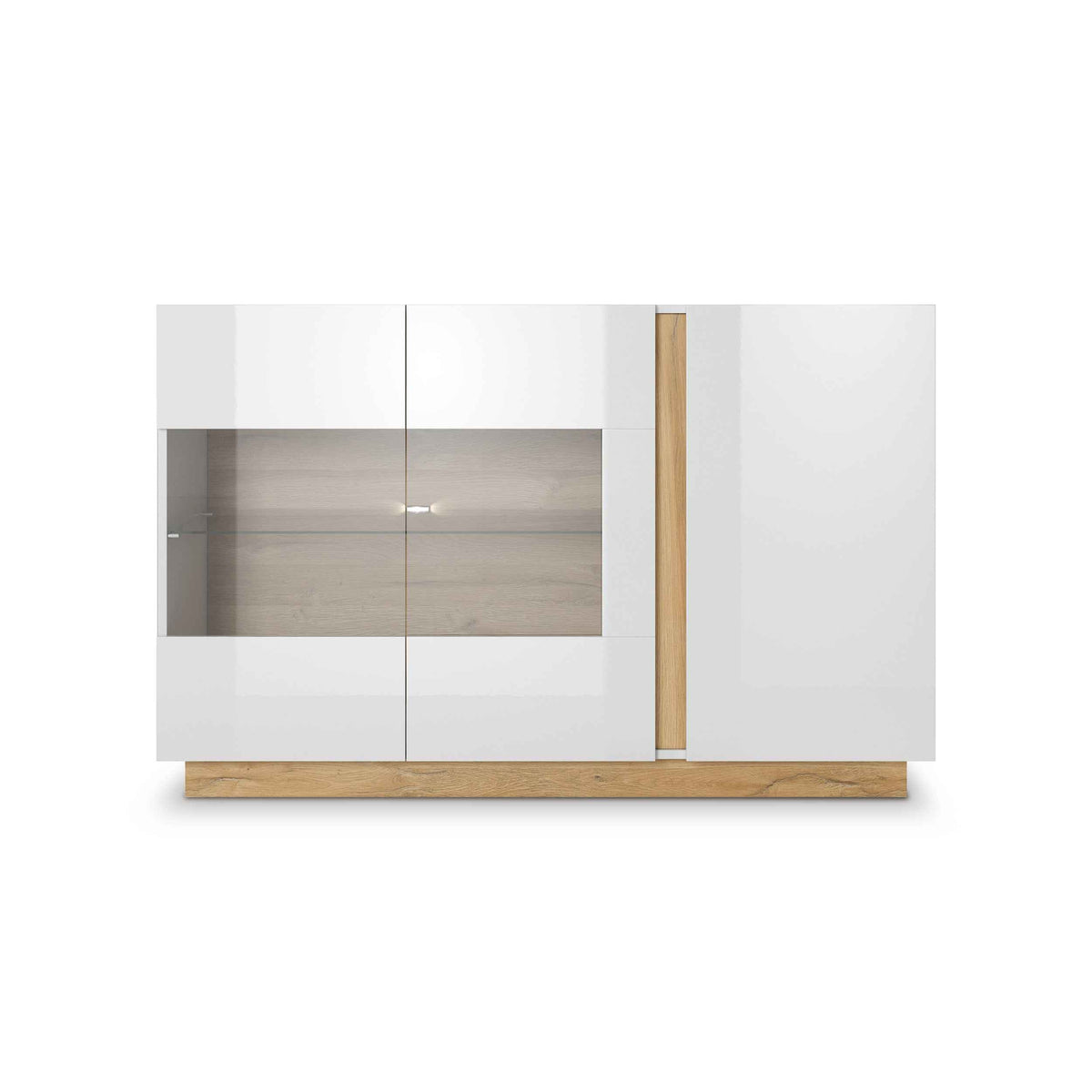 Armelia Sideboard with Glass Display Cabinet 138x91, Modern Style – front view | Pillovely