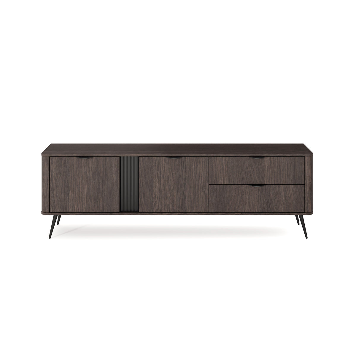 Szafka RTV Velia 195x61 w stylu japandi – widok z przodu