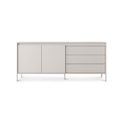 Komoda Senra z drzwiami i szufladami 187x81 w stylu japandi – widok z przodu