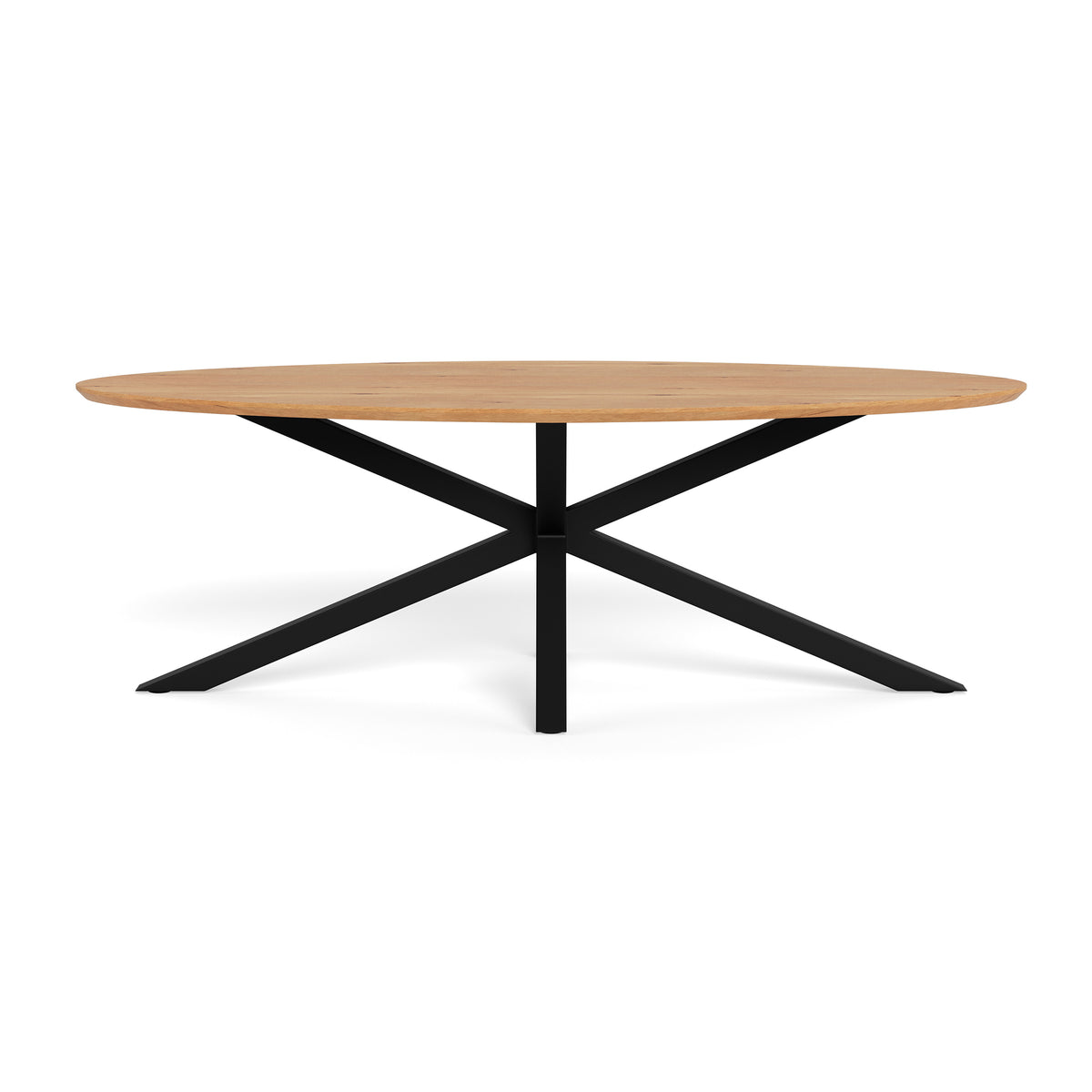 Duży stół Surfo owalny 220x76 w stylu industrialnym – widok z przodu