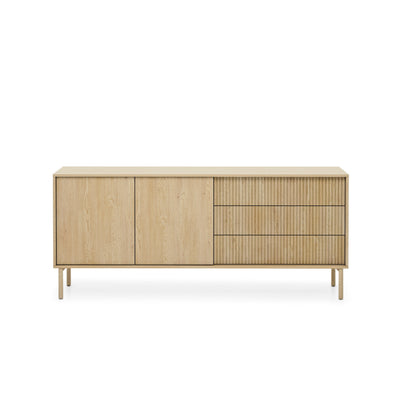 Komoda Viola 2-drzwiowa z 3 szufladami 187x80 w stylu japandi – widok z przodu