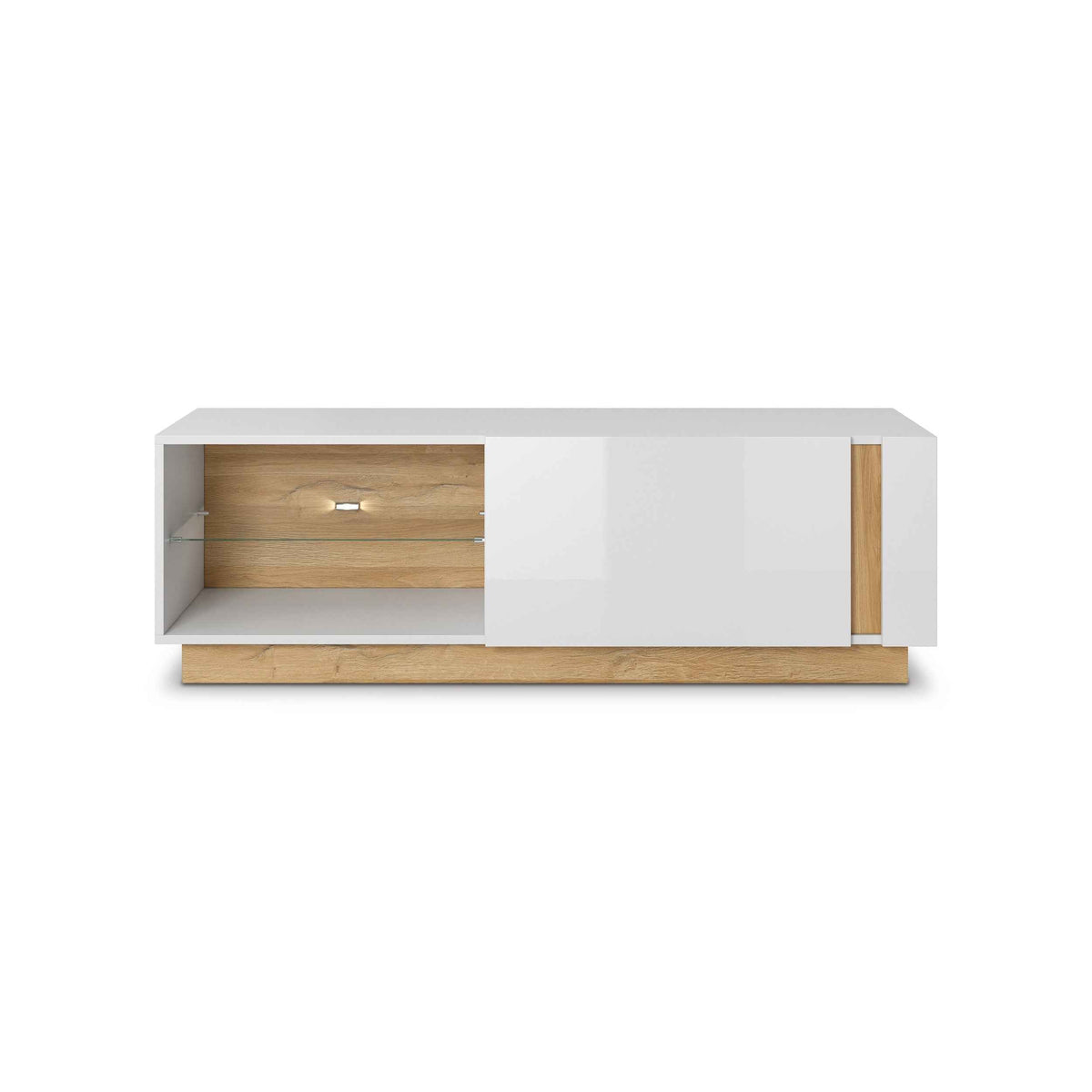 Szafka RTV Armelia 138x46 w stylu glamour – widok z przodu