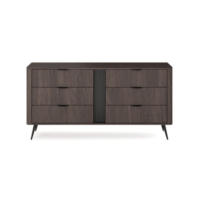 Komoda Velia z 6 szufladami 163x81 w stylu soft loft – widok z przodu