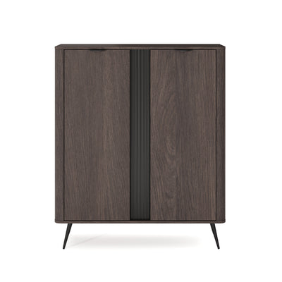 Komoda wysoka 2-drzwiowa 113x134 w stylu soft loft | Velia