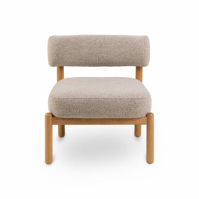 Fauteuil lounge Shepy avec revêtement bouclé de style moderne - vue de face