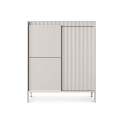 Komoda Senra 3-drzwiowa 104x123 w stylu japandi – widok z przodu