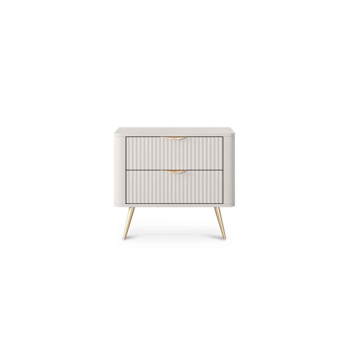 Szafka nocna Laanti z 2 szufladami 63x55 cm w stylu eleganckim – widok z przodu
