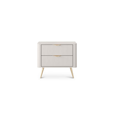 Szafka nocna Laanti z 2 szufladami 63x55 cm w stylu eleganckim – widok z przodu